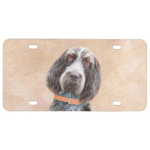 Spinone Italiano Painting - Cute Original Dog Art License Plate