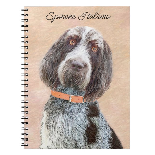 Spinone Italiano Painting - Cute Original Dog Art Notebook (Front)