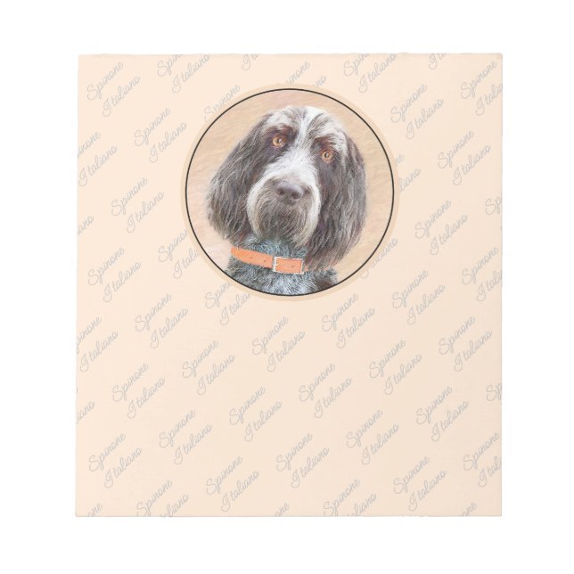 Spinone Italiano Painting - Cute Original Dog Art Notepad (Front)