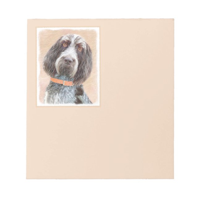 Spinone Italiano Painting - Cute Original Dog Art Notepad (Front)