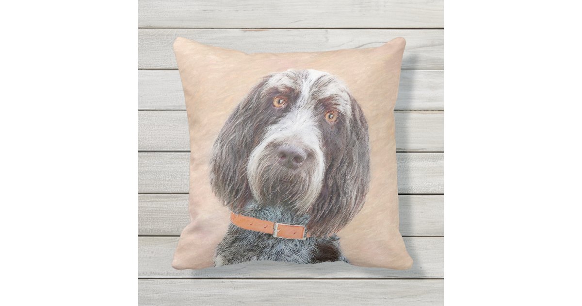 Spinone Italiano Painting Cute Original Dog Art Outdoor Pillow
