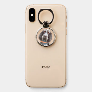 Spinone Italiano Painting - Cute Original Dog Art Phone Ring Stand