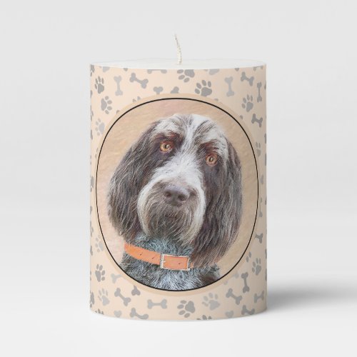 Spinone Italiano Painting _ Cute Original Dog Art Pillar Candle