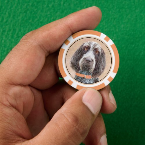 Spinone Italiano Painting _ Cute Original Dog Art Poker Chips