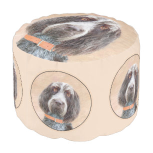 Spinone Italiano Painting - Cute Original Dog Art Pouf