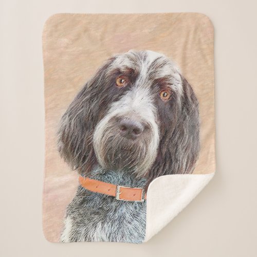 Spinone Italiano Painting _ Cute Original Dog Art Sherpa Blanket