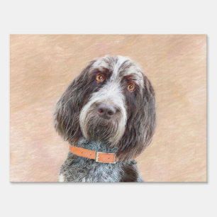 Spinone Italiano Painting - Cute Original Dog Art Sign