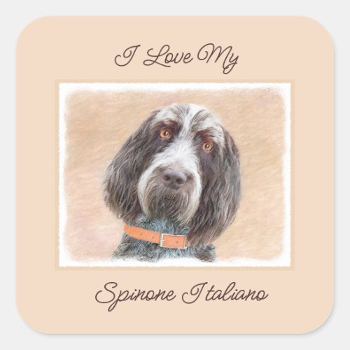 Spinone Italiano Painting _ Cute Original Dog Art  Square Sticker