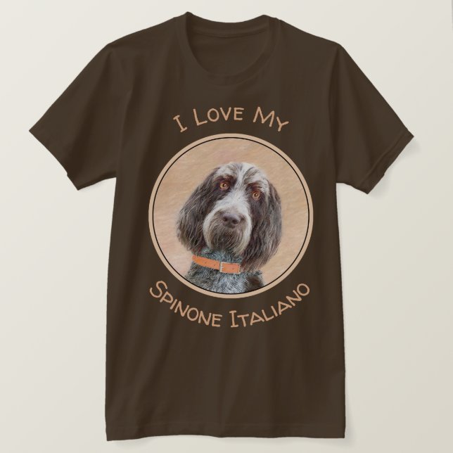 Spinone Italiano Painting - Cute Original Dog Art T-Shirt (Design Front)