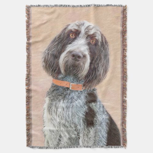 Spinone Italiano Painting _ Cute Original Dog Art Throw Blanket