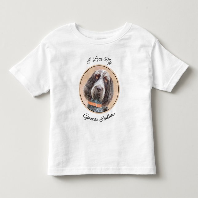 Spinone Italiano Painting - Cute Original Dog Art Toddler T-shirt (Front)