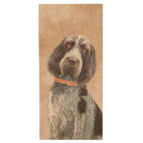 Spinone Italiano Painting _ Cute Original Dog Art Wood Flash Drive