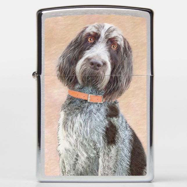 Spinone Italiano Painting - Cute Original Dog Art Zippo Lighter (Front)