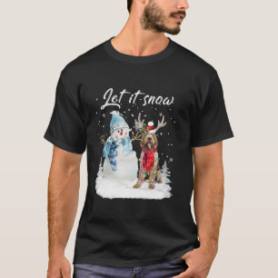 Spinone Italiano Santa Dog Christmas Snowman Xmas  T-Shirt