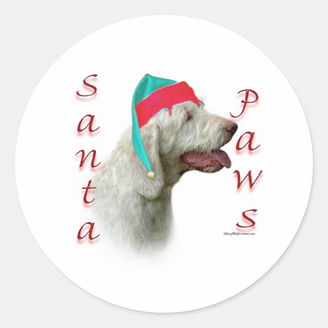 Spinone Italiano Santa Paws Classic Round Sticker (Front)