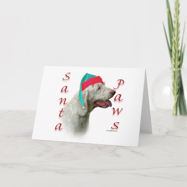 Spinone Italiano Santa Paws Holiday Card (Front)