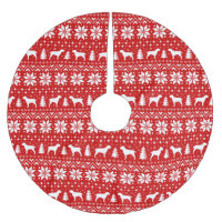 Spinone Italiano Silhouettes Christmas Pattern Red