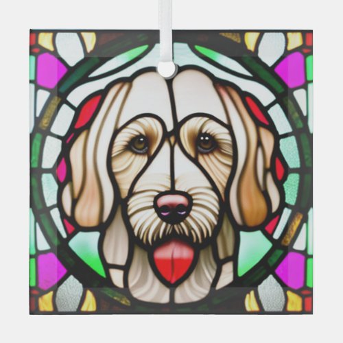 Spinone Italiano Stained Glass Glass Ornament
