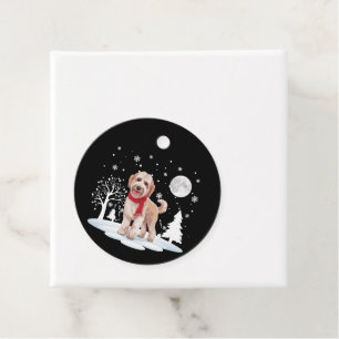 Spinone Italiano Under Moonlight Snow Christmas Favor Tags