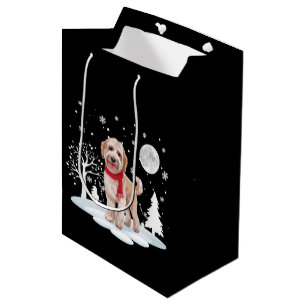 Spinone Italiano Under Moonlight Snow Christmas Medium Gift Bag