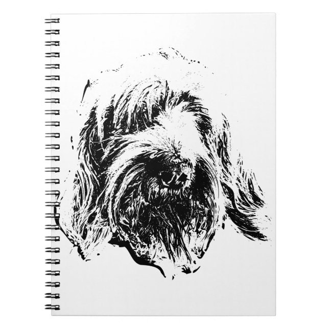 Spinone Notebook – Dog Head Portrait in Ink (Front)