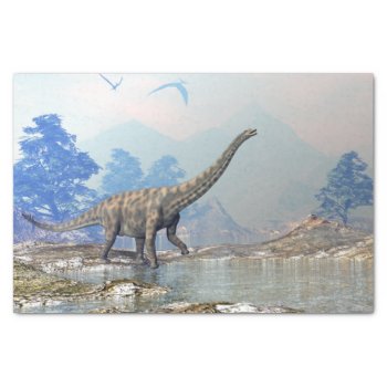 Spinophorosaurus Dinosaur - 3d Render Tissue Paper by Elenarts_PaleoArts at Zazzle