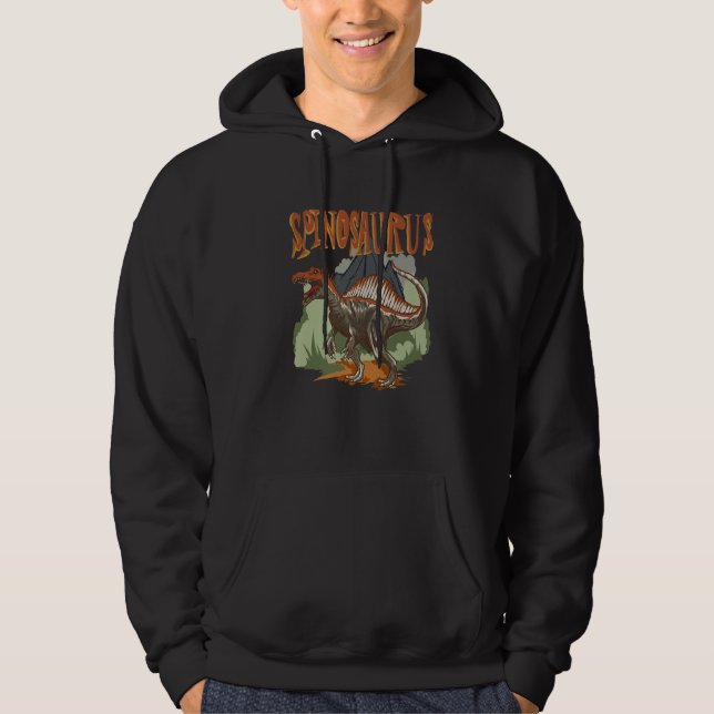 Spinosaurus  Dino  Dinosaur Identification Hoodie (Front)