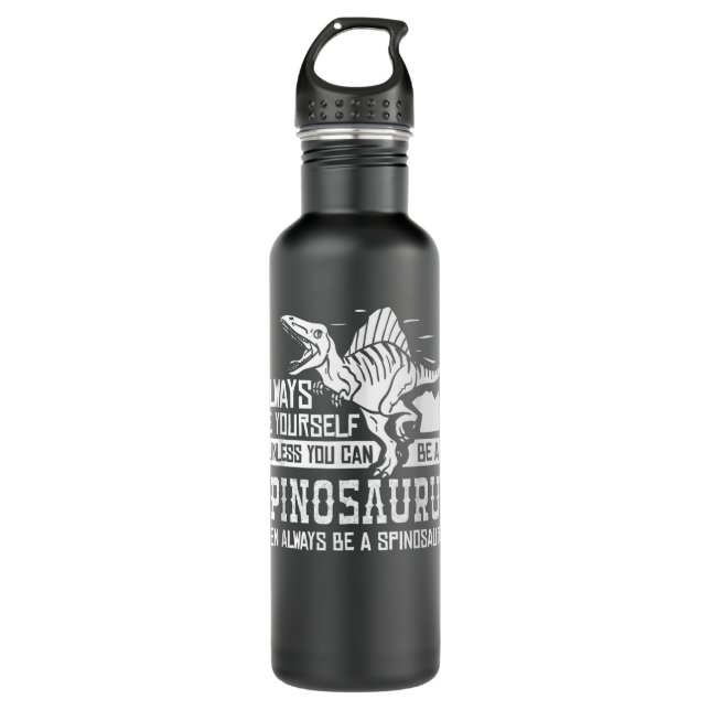 Spinosaurus Dinosaur Gift Skull Skeleton Stainless Steel Water Bottle (Front)