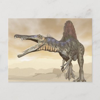 Spinosaurus Dinosaur In The Desert - 3d Render Postcard by Elenarts_PaleoArts at Zazzle