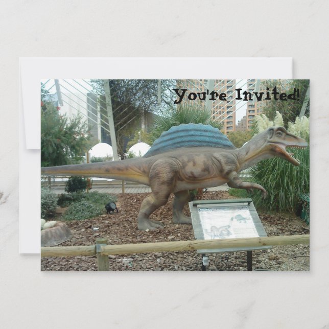 Spinosaurus Dinosaur Invitation (Front)
