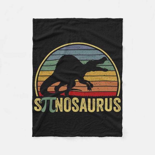 Spinosaurus - Dinosaur Pi Day Funny Math Pun  Fleece Blanket (Front)