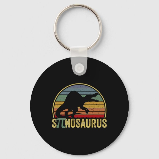 Spinosaurus - Dinosaur Pi Day Funny Math Pun  Keychain (Front)
