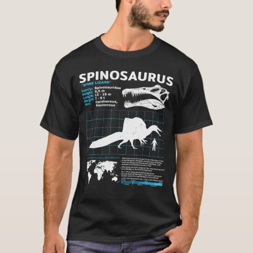 Spinosaurus fossil fact sheet T_Shirt