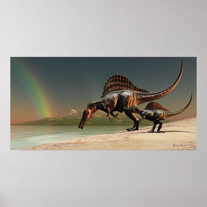 Spinosaurus Rainbow Print