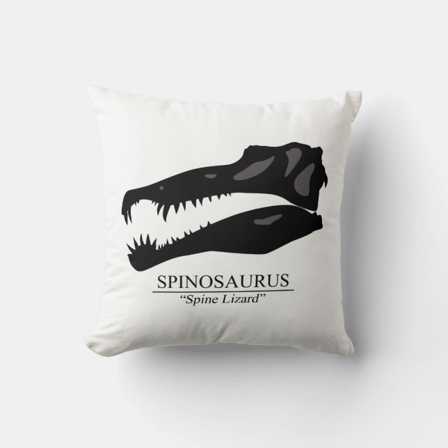 Spinosaurus Skull Throw Pillow (Front)