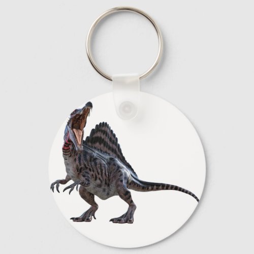 Spinosaurus Squatting and Looking to the Left Keychain