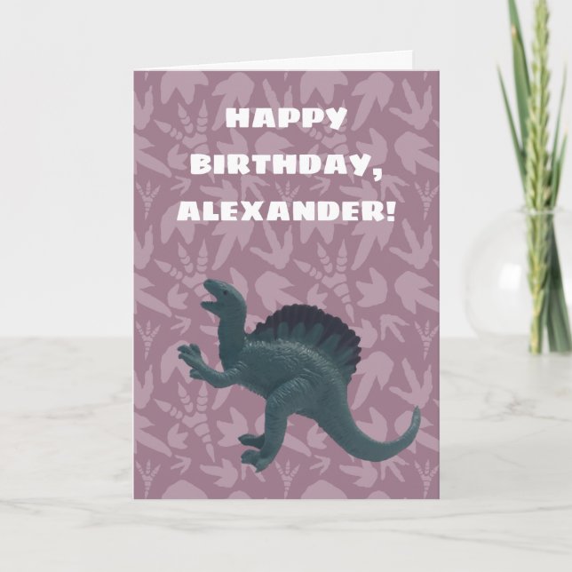 Spinosaurus Toy Dinosaur Custom Birthday Card (Front)