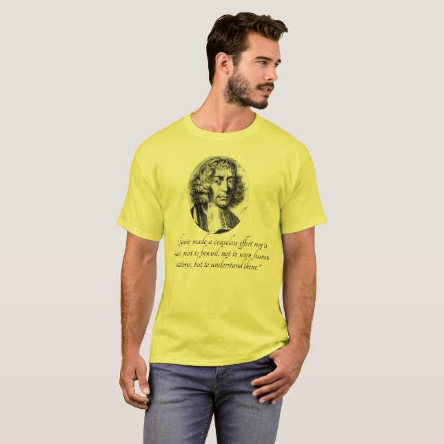 Spinoza Tolerance and  Understanding Quote T-Shirt (Front Full)