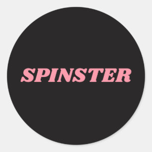 SPINSTER PINK CLASSIC ROUND STICKER