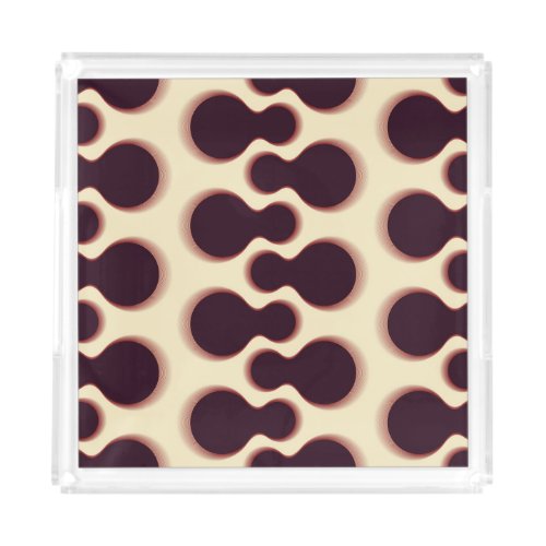 Spiny globular shapes brown shades pattern acrylic tray