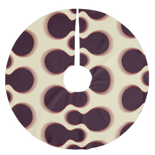Spiny globular shapes, brown shades pattern. brushed polyester tree skirt (Front)