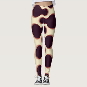 Spiny globular shapes, brown shades pattern. leggings