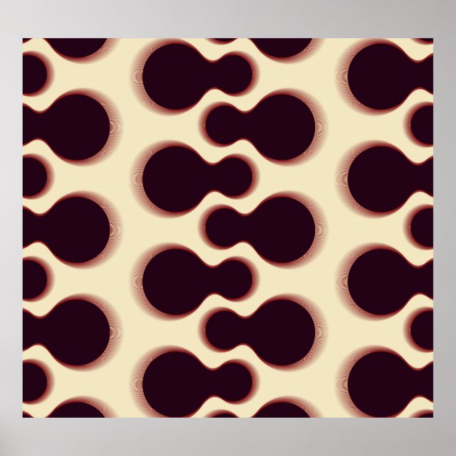 Spiny globular shapes, brown shades pattern. poster (Front)