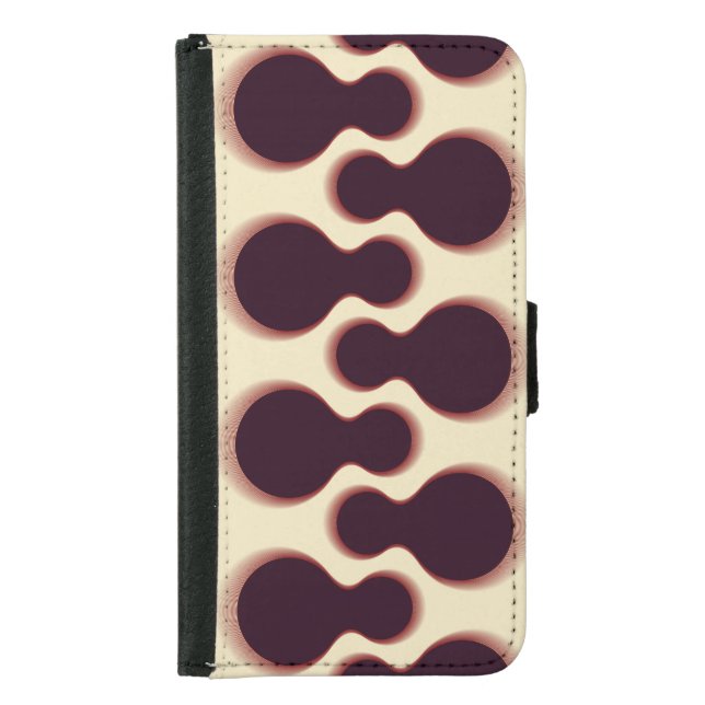 Spiny globular shapes, brown shades pattern. samsung galaxy wallet case (Front)