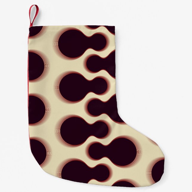 Spiny globular shapes, brown shades pattern. small christmas stocking (Front)