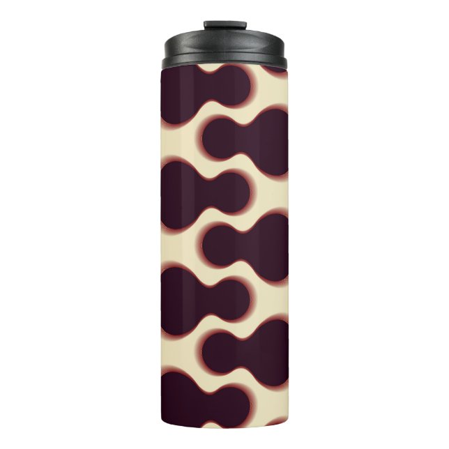 Spiny globular shapes, brown shades pattern. thermal tumbler (Front)