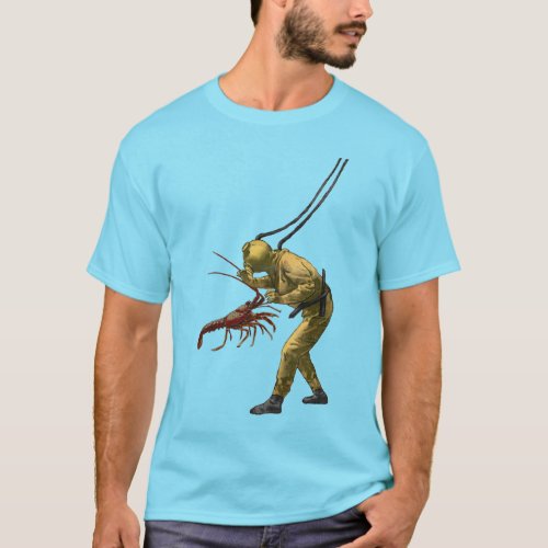 Spiny Lobster and a Vintage Helmet Diver T_Shirt