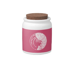 Spiny lobster circle candy jar