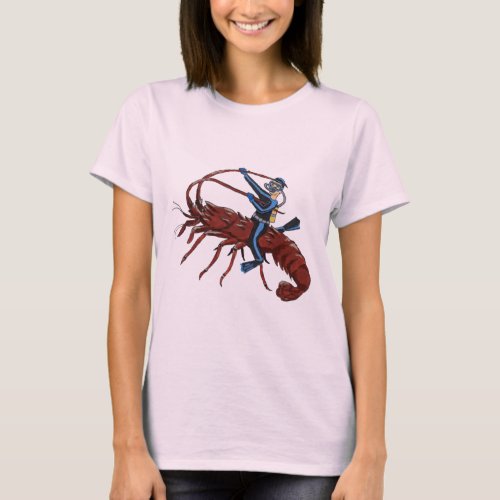 Spiny Lobster Diving with Scuba Diver T_Shirt