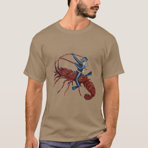 Spiny Lobster Diving with Scuba Diver T_Shirt